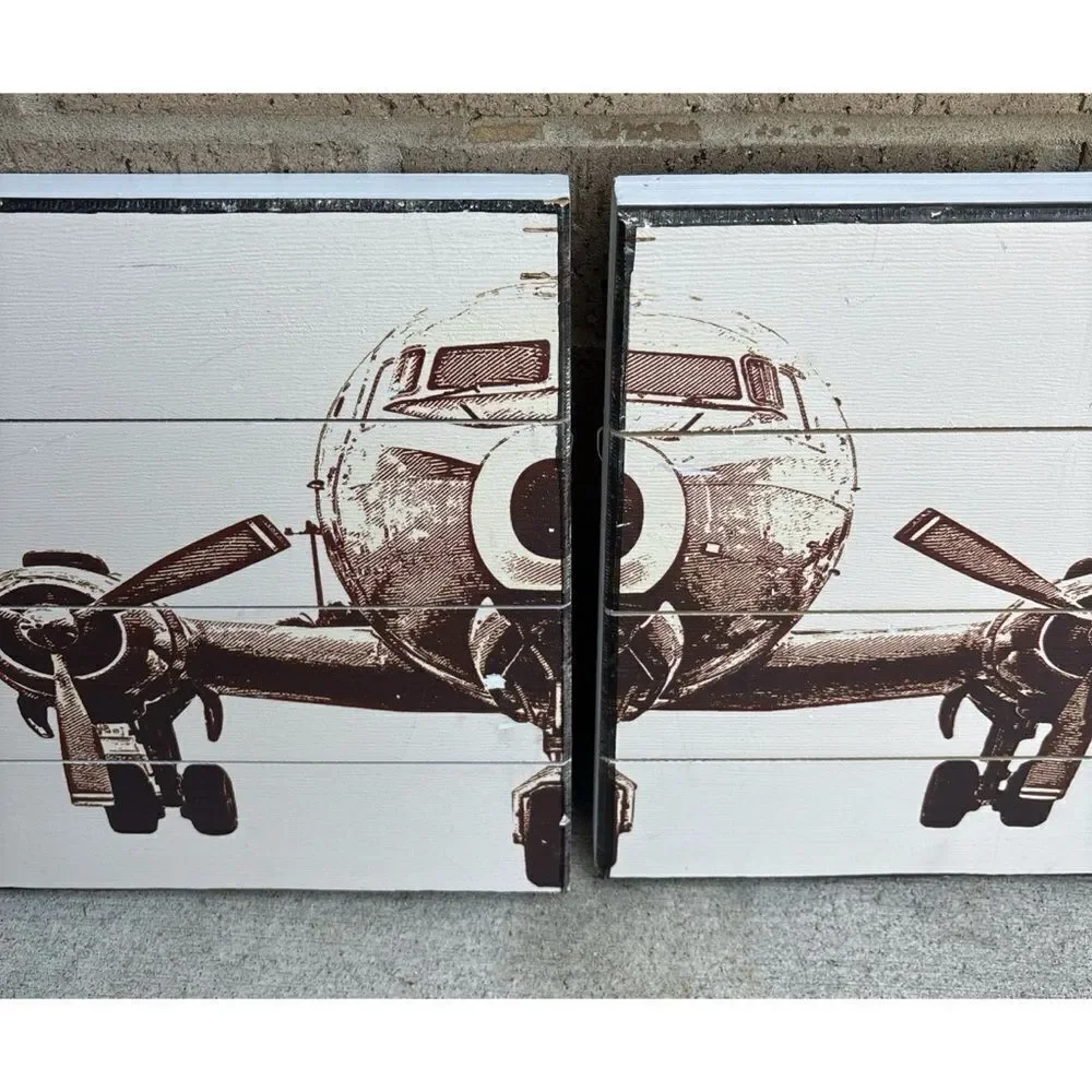 Pottery Barn Small Planked Airplane Panels